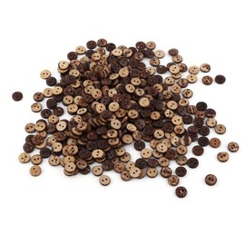 400Pcs Brown Coconut Wooden Buttons Brown Buttons Shell 2 Holes Sewing Buttons Scrapbooking Decor Accessories 10mm