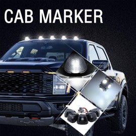 Atmufelp 5X Black Smoke Lens Cab Roof Marker Running Lamps Compatible with White LED Lights for Ford F150 F250 F350 F450 F550 F650 F750 E150 E250 E350 E450 1999-2016 - Super Duty Pickup Trucks