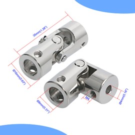 Aopin 4mm to 8mm Rotatable Universal Joint Coupling Shaft Stepper Motor, Length 35mm / 1.38", Coupler Connector with Screw for 3D Printer, RC Robot, Car Boat Shaft, DIY Encoder, CNC Machine 2 Pcs