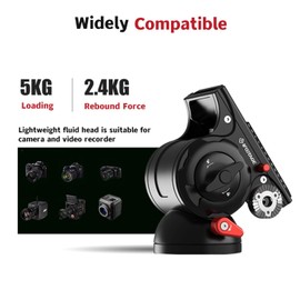 IFOOTAGE Komodo K5S Video Fluid Head,Cameras Tripod Fluid Head with Quick Release Plate, for Professional Photography, Content Creation, Vlogging and Video Production