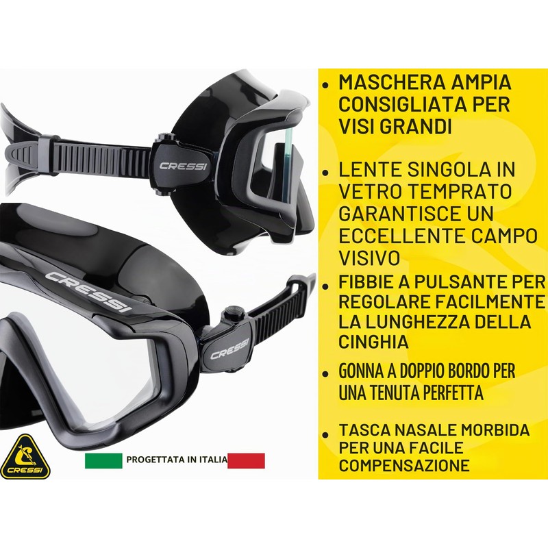 Cressi Liberty TRISIDE Mask Black-Graphite