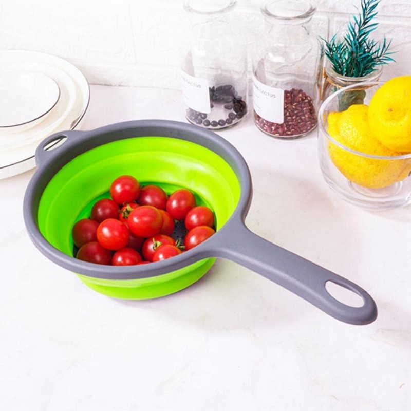Vctitil Foldable Space-Saving Silicone Colander Strainer Colander Dish Drainer Draining