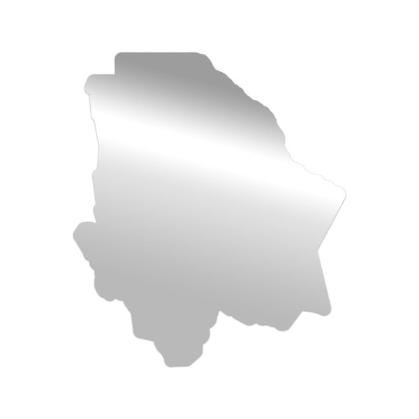Chihuahua State Shaped V2 Premium Sticker Decal Chrome Mirror Silver