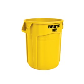 Rubbermaid Commercial Products BRUTE Heavy-Duty Round Trash/Garbage Can, 20-Gallon, Yellow, Outdoor Waste Container for Landscapers/Construction/Restaurants/Back of House/Offices/Warehouses
