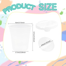 15 Pack No Spill Paint Cups with Lids White Reusable Spill Proof Paint Cups for Kids Classroom Arts Crafts Supplies School Prizes