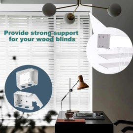 AZWOOD Window Blind Bracket, 4pcs Wood Venetian Blinds Headrail Bracket Holders - Premium Metal Profile Box Mounting Brackets Venetian Blind Parts for Window-blinds Installation Use