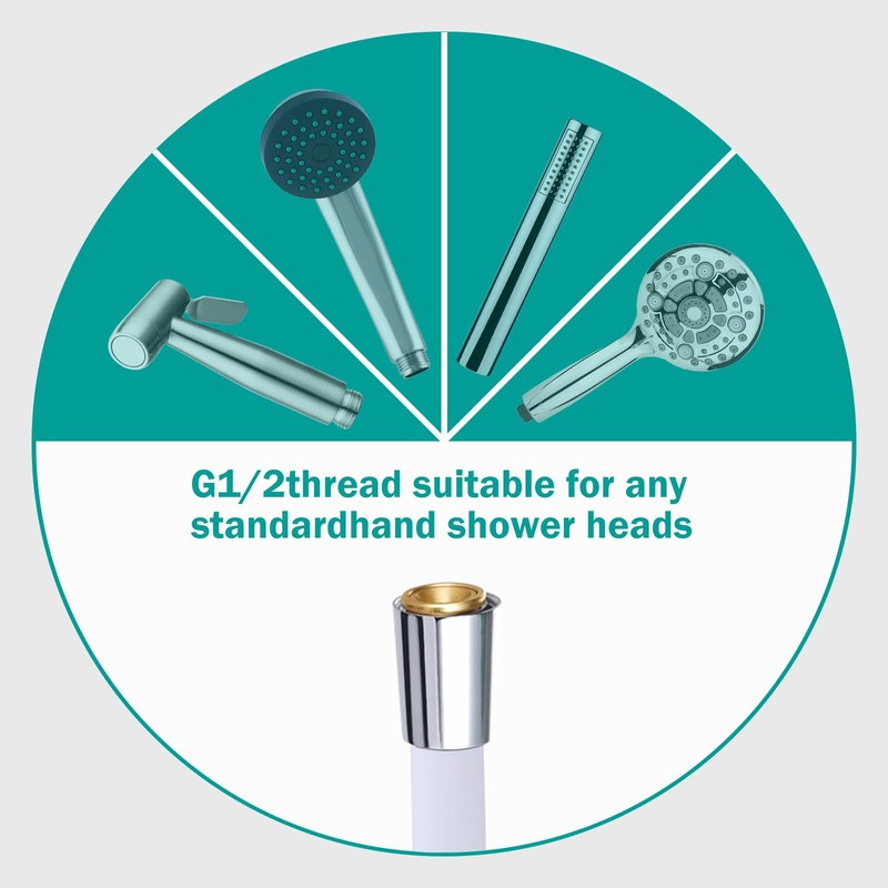 Ultra-Soft Silicone Shower Hose 59 Inches - Handheld Extra Long