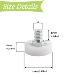 UFURMATE Drawer Roller, 4Pcs POM Plastic Cabinet Drawer Slides Wheels Drawer Positioning Rollers Drawer Roller Slide Guides Pulleys for Furniture DIY Replacement Parts (Diameter 19mm)