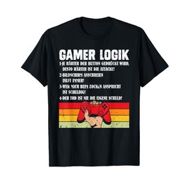 Gaming Kids GAMER LOGIC Funny Video Games Vintage T-Shirt