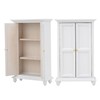 Miniature Doll House Wardrobe White Wooden Double Door Household Closet