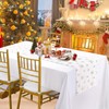 BrillShine Christmas Table Runner, White Gold Snowflake Table Runner, Faux