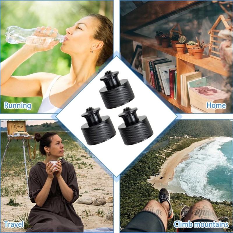 BEANPRECOY Sports Water Bottle Cap Replacement - Durable Plastic Push-Pull
