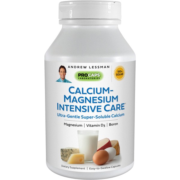Andrew Lessman Calcium Magnesium Intensive Care 1000 Capsules – Bone and Skeleton Health Essentials. Easy to Swallow Capsules with Super Soluble Fine Powder. Gentle to Even the Most Sensitive Stomachs