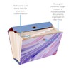 Cathedral Products Purple Abstract 19-Pocket Expanding Box File with Rose