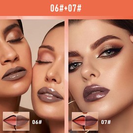 Hxssll Peel Off Lip Stain, Long Lasting Waterproof Lip Tint, Chocolate Brown (06#+07#, 2PCS)