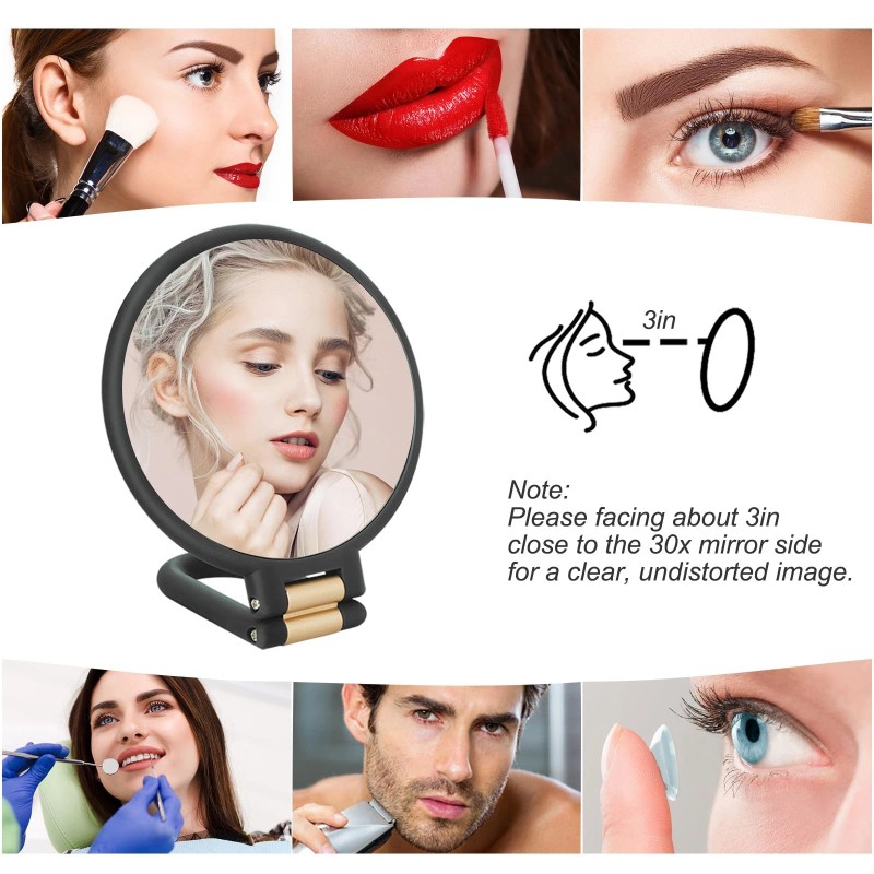 Sifolo 30x Magnifying Mirror, Travel Hand Mirrors with Handle -