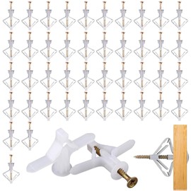 100 PCS Drywall Anchor Kit for Plasterboard, Concrete Bricks, Hollow Wall Anchors for Drywall (100 Dowels, 100 Screws)