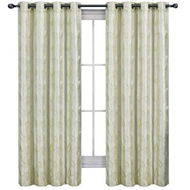 Royal Tradition Embroidered Olivia 104-Inch Wide x 84-Inch Long, Lined and Interlined Curtains, Ivory