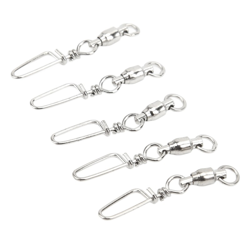 50Pcs High Strength Fishing Snap Swivels Stainless Steel B Type