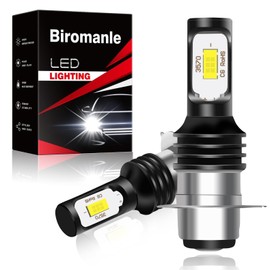 Biromanle H6 P15D H6M ATV Motorcycle fog light Bulbs,300% Brighter 8000LM 6000K White h6m Hi/lo Beam fog light,compatible with Yamaha YFZ YFM Raptor Grizzly Kodiak Motorbike Tractor (2 Pack)