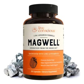Suplemento Vitamina D Magwell Live Conscious con Magnesio y Zinc en Cápsulas, 120 Unidades