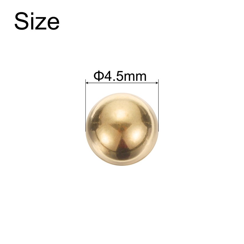 sourcing map 50pcs Precision Solid Brass Bearing Balls 4.5mm Industrial