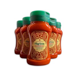 Mustapha’s Harissa Hot Sauce – North African Hot Pepper Paste, No Sugar, Preservative-Free, Non-GMO, Vegan, Paleo & Keto Friendly, Perfect for Chicken, Beef & Eggs, Case of 6 X 11.64oz Bottles