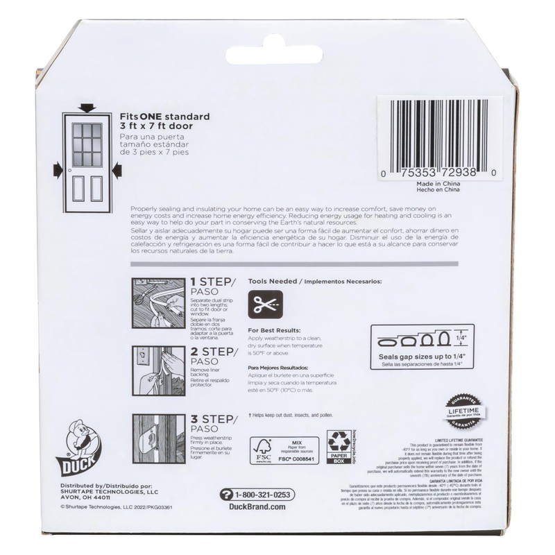 Duck Brand Max Strength Silicone Weatherstrip Seal for Doors and
