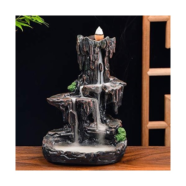 SPACEKEEPER Incense Burner, Backflow Incense Holder 2 sides Waterfall Incense