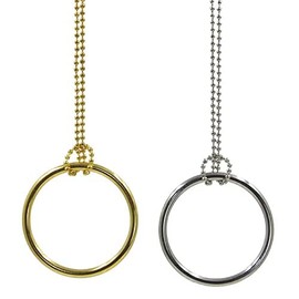 1PC Ring And Chain (Large Ring) Magic Tricks Metal Knot Ring On Chain Magia Close Up Street Illusions Gimmicks Mentalism Props Show Play Toy (Silver)