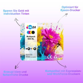 5 Ink24 Smart Print 603 Printer Cartridges Multipack 1-Colour Standard, WF-2820DWF WF-2830DWF WF-2840DWF WF-2850DWF XP-2100 XP-2150 XP-3100 XP-3150 XP-4100 XP-4150
