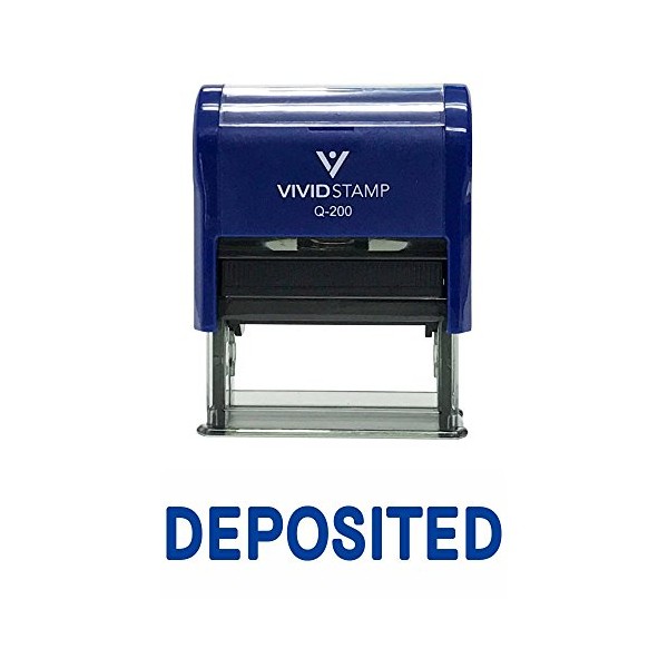 DEPOSITED Self Inking Rubber Stamp (Red Ink) Medium