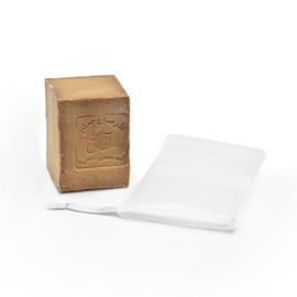 GOLDECO Aleppo Soap 200 g - 60% Olive Oil 40% Laurel Oil, Original Aleppo Hair Soap, Olive Oil Soap, Natural Soap, Traditional Handmade, Vegan ... (1 x 200 g without packaging)