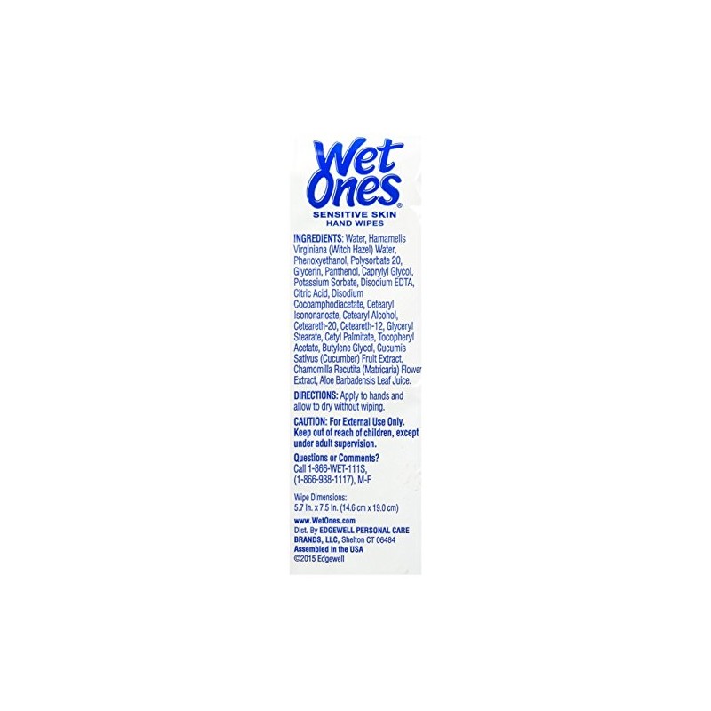 Wet Ones Hand Wipes Extra Gentle for Sensitive Skin, 20