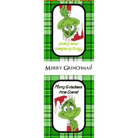 Unbranded 24 Christmas Plaid Grinch Tic Tac Labels Party Favors