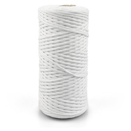 Netuno 1 x Macrame Yarn, White, 3 mm, 100 m, Simply Twisted Cotton Cord, Natural Cord, Colourful Cotton Craft Cord for Macrame Yarn, Cord, Macrame Coloured Twisted Macrame Cord Cotton