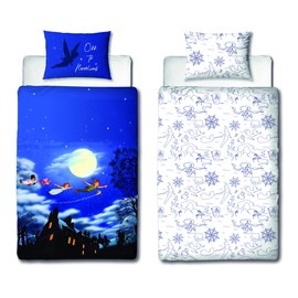 Character World Peter Pan Single Duvet Cover Design | Polycotton Happy Design Two Sided Bedding Duvet Cover With Matching Pillow Case