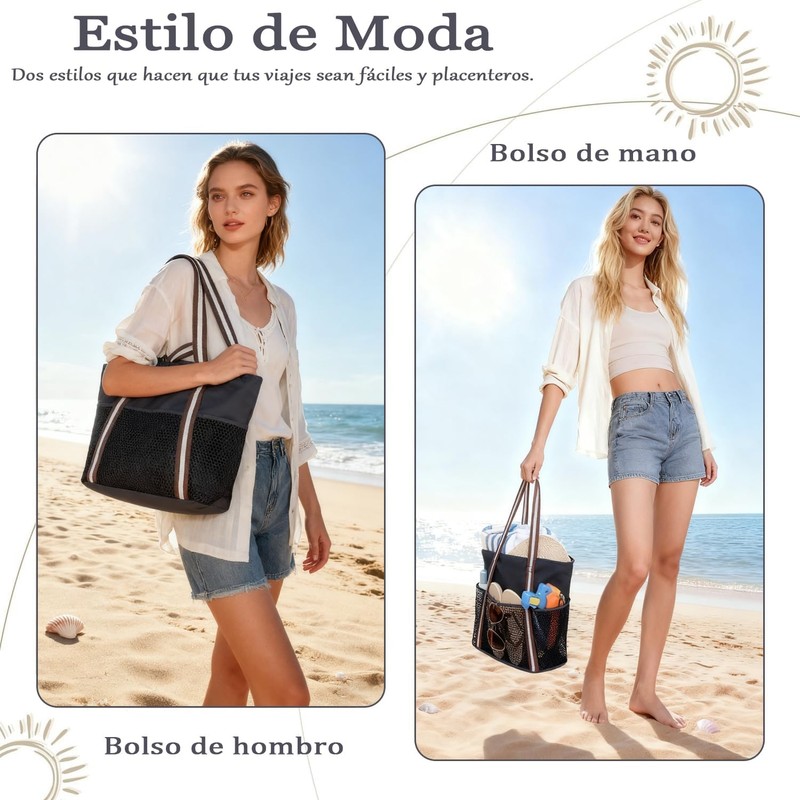 Bolso de Playa para Mujer, Bolso Tote Grande para Señoras,