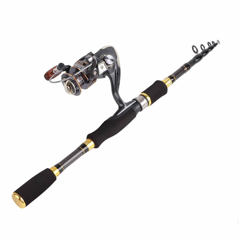 Fishing Rod Kit Carbon Fiber Telescopic 1.8m Fishing Pole and