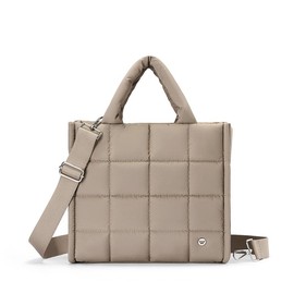 WESTBRONCO [Mother's Day] Medium Puffer Tote Quilted Crossbody Bags Women Purse Shoulder Handbag Laptop Work University Gym Diaperbag SpringTok Glowup:_Coffee 