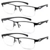 Caeyer 3 Pack Bifocal Reading Glasses Men Blue Light Blocking