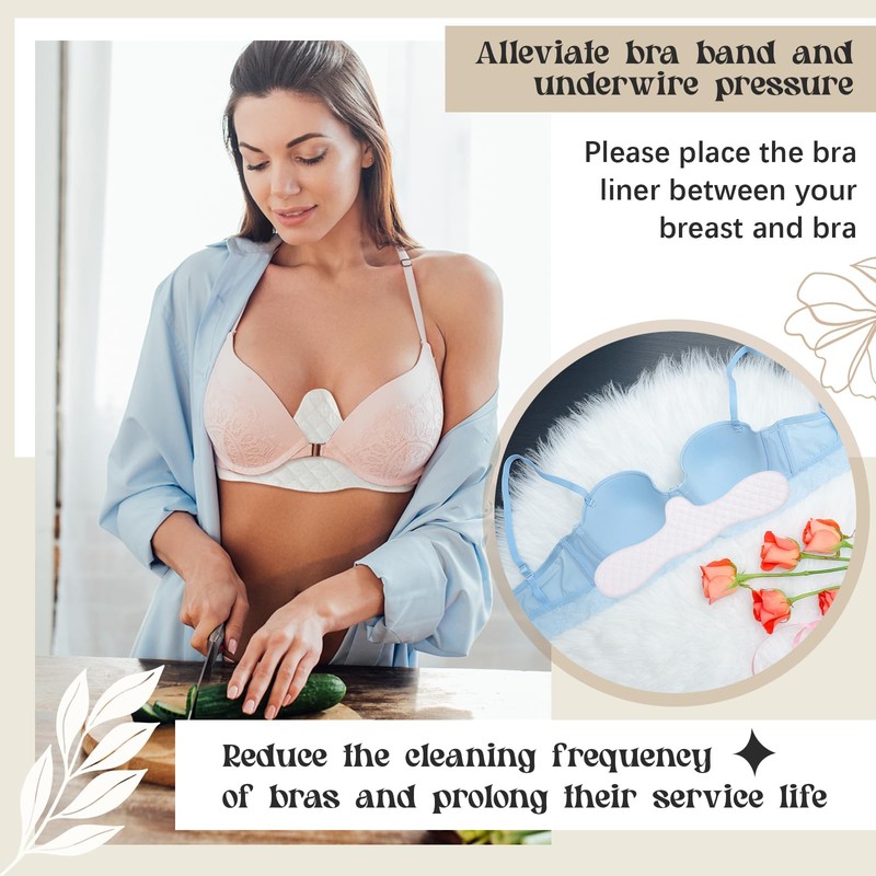 Boyiee Pack of 16 Reusable Cotton Bra Inserts Under the
