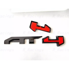 Auto Front Grill Gloss Black Red AT4 OVERLAY Emblem 2023+ Sierra 1500 25003500 Canyon