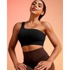 QUEENIEKE BareLuxe Womens One Shoulder Sports Bra Workout Strap Yoga