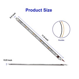 Vcanuplms LED Boat Interior Lights, 11.8 Inch White Colour Marine Strip Light, IP67 Waterproof Ambient Lamp for Yacht Fishing Pontoon Boat, 4 Pcs