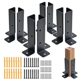 8 PCS Adjustable Deck Post Anchor Base Brackets Fit 1.5x1.5,2x2,2x4,4x4 Post, Wood Fence Pergola Post Base Brackets Kit for Decking, Fencing, Pergola, Railing, Mailbox Mount, Patio Covers
