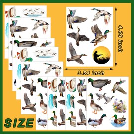 160 PCS Mallard Duck Themed Tattoos Temporary Stickers One Lucky Duck Baby Shower Duck Hunting Birthday Party Favors Supplies Decorations Goodie Bag Tattoos(24 Sheets)