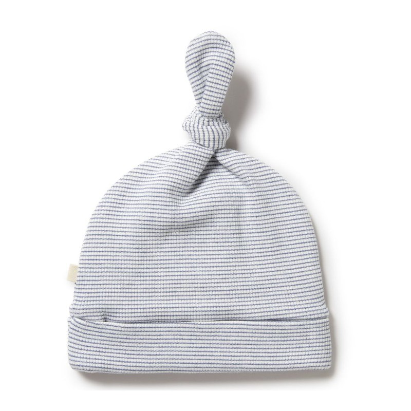 Wilson & Frenchy Organic Stripe Rib Knot Hat - Rain