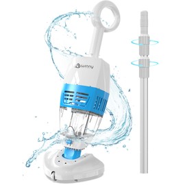 (2024 Upgraded) Pool Vacuum for Above Ground Pools with Telescopic Pole, Rechargeable Handheld Pool Vacuum,60 Mins Runtime,2 in 1 Cleaning Head, Pool Vac Ideal for Smalll Pools, Hot Tubs, Spas,Pond