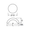 シロクマ 丸棒半月ハンドル HB-13 小小 ホワイト